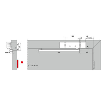 dormakaba TS 93 B - Sturzmontage Bandgegenseite