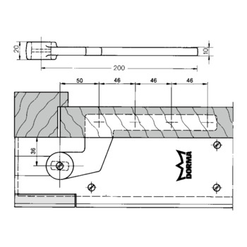 Türhebel 7411/46, zum Anschrauben