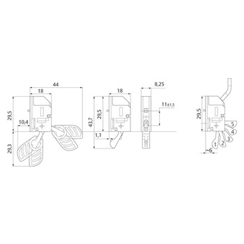 ASSA Riegelschaltkontakt Modell 10309.06 Massbild