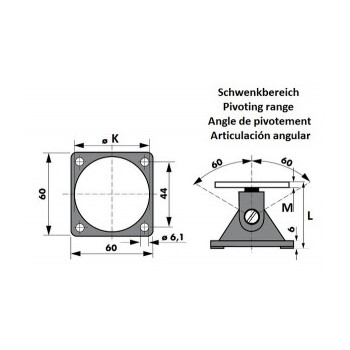 DICTATOR Ankerplatten Baureihe W Masszeichnung