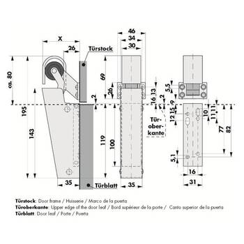 DICTATOR Türdämpfer V 1600 Massbild