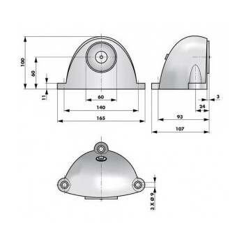 Elektromagnete für Bodenmontage Nr. 040370 Massbild