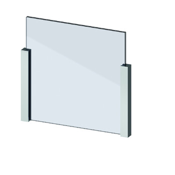 BALMERO Französische Balkone, 1000 mm, mit Glasüberstand, Anbindung an Fensterrahmen