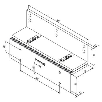 ASSA ABLOY Universal-Montagewinkel MAGAC-U300 Massbild