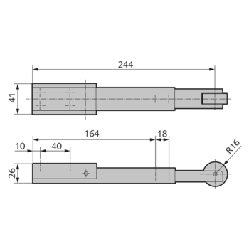 dormakaba MK 397, Mitnehmerklappe für 2-flügelige Türen für für ITS 96 System, 47002900 Massbild