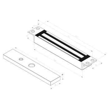 ASSA ABLOY Mini-Magnet MAG-03000 für Einbaumontage Massbild