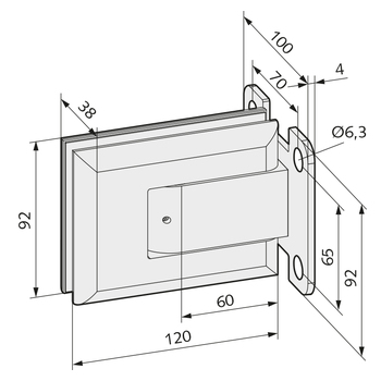 WSS SELCO Türbänder Glas-Wand Masszeichnung