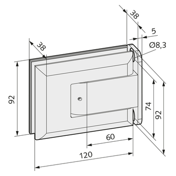 WSS SELCO Türband Glas-Zarge Masszeichnung