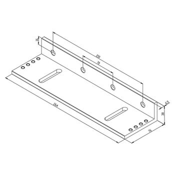 Massbild ASSA ABLOY Montagewinkel MAGAC-L500