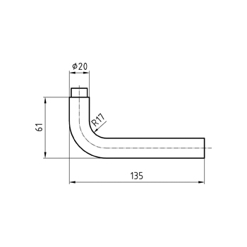 Türdrücker Glutz 5057 blind 7 mm