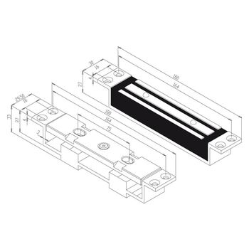 ASSA ABLOY Mini-Shear-Magnet MAGS05700 Massbild