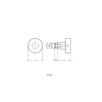 MEGA Türknopf 37.752, Masszeichnung