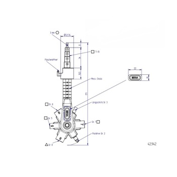 MEGA Bauschlüssel 42.942, für Zylinder Ausschnitt RZ, Masszeichnung