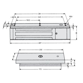 ASSA ABLOY Flächenhaftmagnet 828-44 Massbild