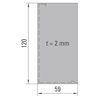 Abschlussblech für BALARDO core SIDE 1 mit Blende