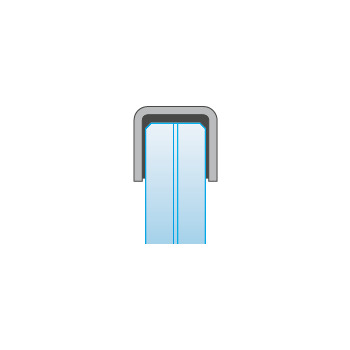 Glassline Edelstahl-Handlauf Lastabtragender Kantenschutz U-Profil Montagebild