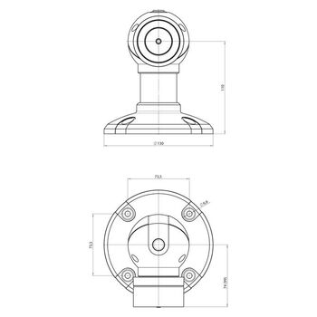 ASSA ABLOY Haftmagnet 83012BW1 Massbild