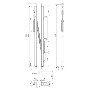 MSL ASSA ABLOY Kabelübergang Klemm-/steckbar 20-polig, mit Netzteil 10314-40-20N-00, Produktzeichnung