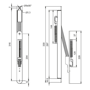 MSL ASSA ABLOY Kabelübergang Klemm-/steckbar 20-polig, Rundstulp 10314R34, Produktzeichnung