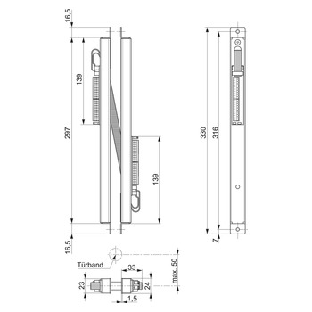 MSL ASSA ABLOY Kabelübergang Klemm-/steckbar 20-polig 10314-34-10, Produktzeichnung