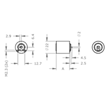 EVVA ICS Olivenzylinder MR22/0Z, verschiedenschliessend, Produktzeichnung