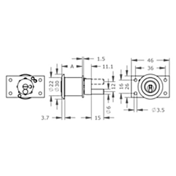 EVVA ICS Zentralverschlusszylinder MR22Z, verschiedenschliessend, Produktzeichnung