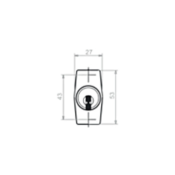 EVVA ICS versperrbare Zylinderolive 3405, verschiedenschliessend, Produktzeichnung