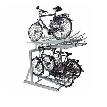 Zweigeschossiger Fahrradpark mit Liftfunktion