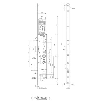 MSL sFlipLock drive 15544PE-SV, Rundstulp 20 mm, Produktzeichnung