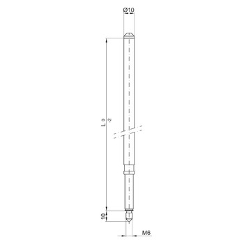 MSL Treibstange M6 (Rohr) für oben 1725.010, Produktzeichnung