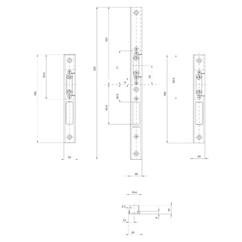 MSL Set U-Stulp 24413-M-STU-V.6931/6932 für Gegenkasten, Produktzeichnung