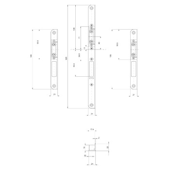 MSL Set Winkelstulp 24413-H-STW-V.3141/3142 für Gegenkasten, Produktzeichnung