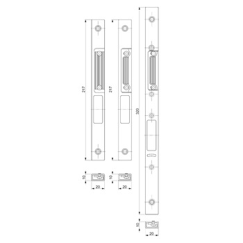 MSL ProfiFlex Set Einfrässtulp BV-24413.3541-20/3542-20 für Gegenkasten, Produktzeichnung