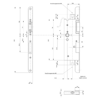 MSL Winkelsstulp 14413-H-STW-V.3141/3142 für Gegenkasten, Produktzeichnung