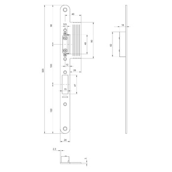 MSL Lappenstulp 14413-H-STL-V.3143 für Gegenkasten, Produktzeichnung