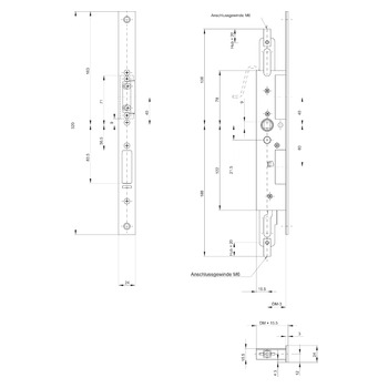 MSL Flachstulp 14413-M-STF-V.6333 für Gegenkasten, Produktzeichnung