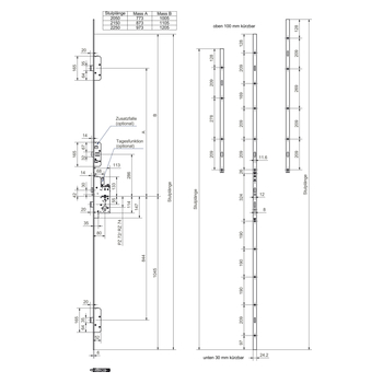 GLUTZ HZ-lock VB 19000 Masszeichnung