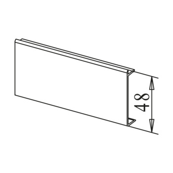 Aluminium-Abdeckblech / 48mm, Lagerlänge