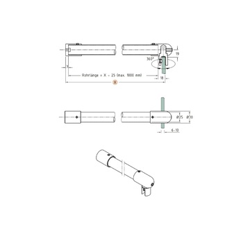 SWS Stabilisierungsstange Wand-Glas 45 506 3 22 Bild