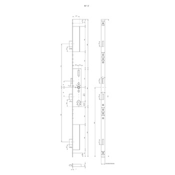 MSL mFlipLock basis Panik-Sicherheits- Mehrpunktverriegelung 23444PE, Flachstulp, Produktzeichnung